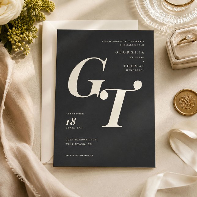 Ausgereifte Monogramm | Black Ivory Wedding (Von Creator hochgeladen)