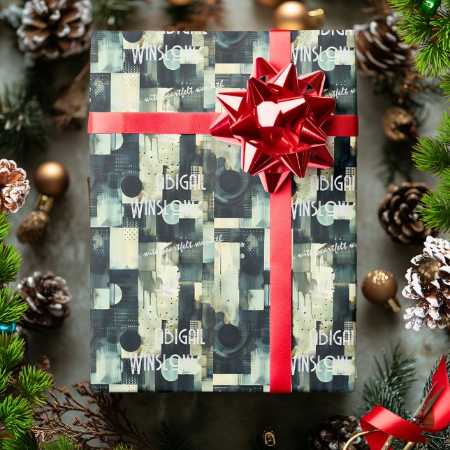 Ausgereifte Personalisierte Silberschwarz-Geschenk Geschenkpapier (Von Creator hochgeladen)