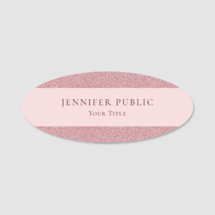 Ausgereifte Rose Gold Glitzer Template Moderne Namensschild