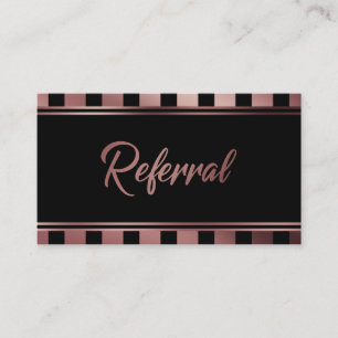 Ausgereifte Rose Gold und Black Referral Card