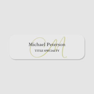 Ausgereifte Script Monogram Initial Modern Namensschild