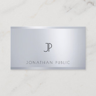 Ausgereifte Silver Template Moderne Mit Monogramm Visitenkarte