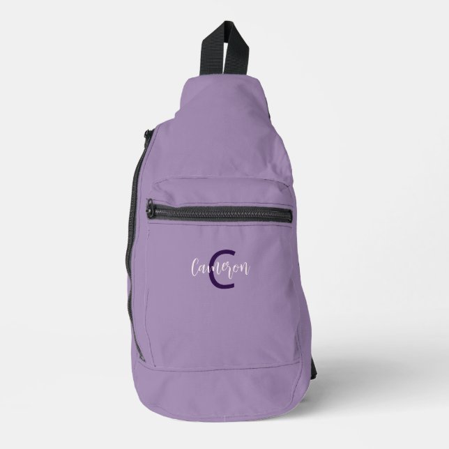 Ausgereifte Skripttyp-Initialen und Name-Violet Crossbody Bag (Vorderseite)