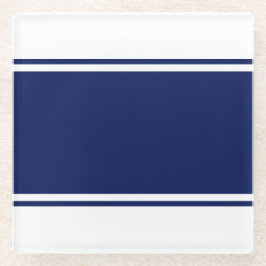 Ausgereifte, weiße, blaue Streifen Glasuntersetzer