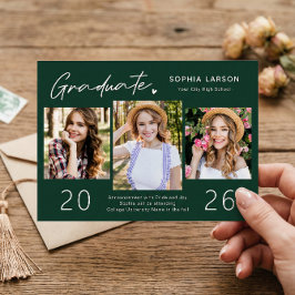 Ausgereifter Emerald 3 Foto Collage Abschluss Ankündigung