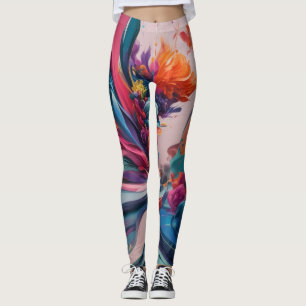 Ausgereifter Fluss: Von der KI generierte Muster-L Leggings