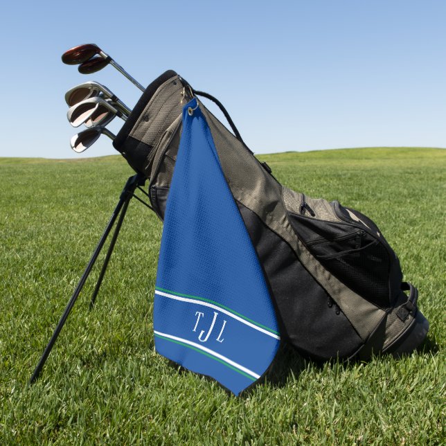 Ausgereiftes Monogram Navy White Golf Handtuch (Gras)