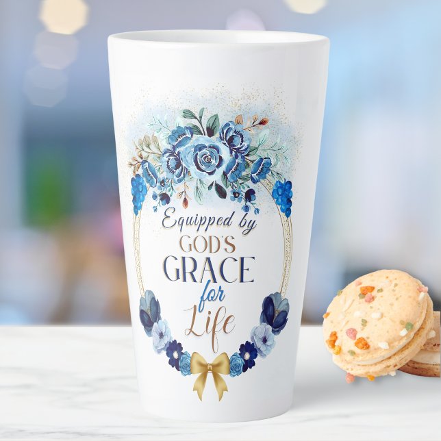 Ausgerüstet von Gottes Grace Elegant Blue Gold Flo Milchtasse (Von Creator hochgeladen)