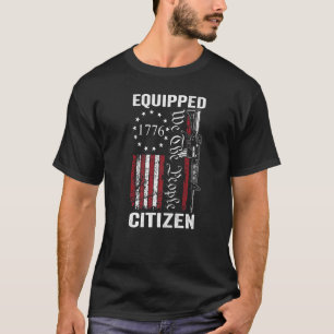 Ausgerüstete Bürger - USA Flag Pro Gun 2. Änderung T-Shirt