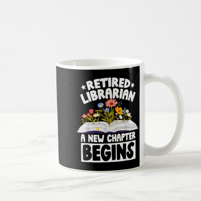 Ausgeschiedener Bibliothekar neues Kapitel beginnt Kaffeetasse (Rechts)