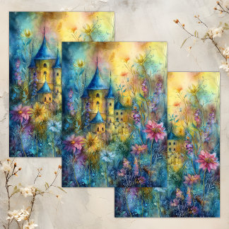 AUSGESTATTETE WASSERFARBE-DECOUPAGE SEIDENPAPIER