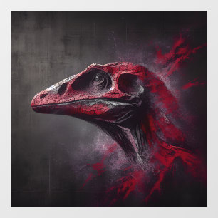Ausgestorbener Dinosaurier Kopf Artwork 1 Fensterh Fensteraufkleber