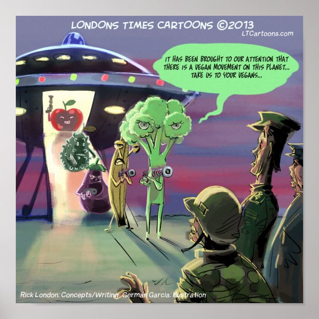 Ausgestreutes Vegans Funny Poster (Vorne)