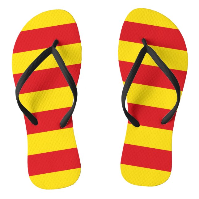 Ausgewachsene Slim-Rippen mit der Flagge Katalonie Flip Flops (Fußbett)