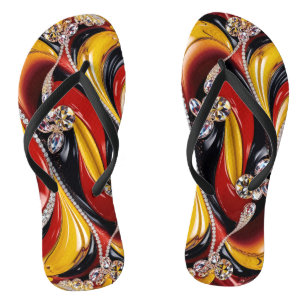 Ausgewachsene Slim-Streifen mit belgischen Farben Flip Flops