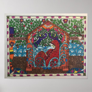 ausgewählte Braut im Stil Madhubanis Poster