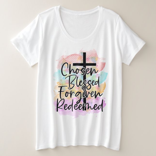 Ausgewählte gesegnete erlöste Frauen Große Größe T-Shirt (Design vorne)