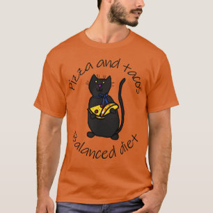 Ausgewogene Ernährung von Tieren Katzenpizza und T T-Shirt