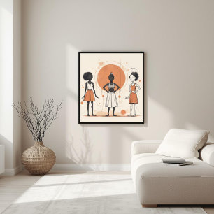 Ausgewogene Natur – Botanische feminine Kunstwerke Poster