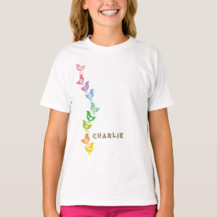 Ausgewogene Retro-Regenbogen-Küken Lustiges Ostern T-Shirt