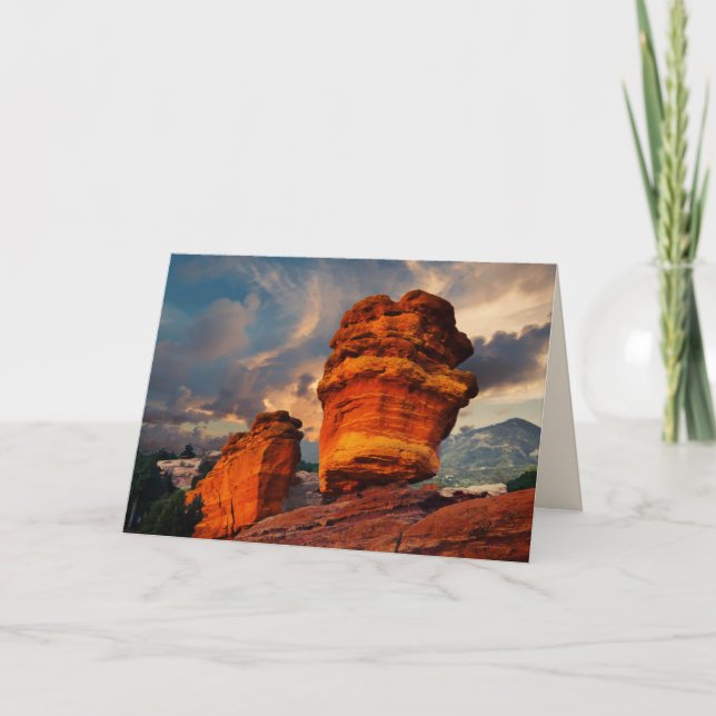 Ausgewogener Felsen, Schiprok, unbedachter Gruß im Karte (Vorderseite)