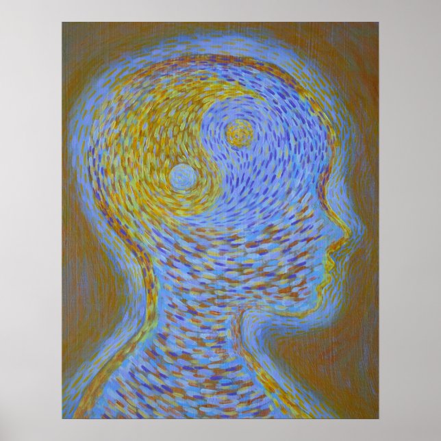 Ausgewogener Geist Lila und Gold Poster (Vorne)