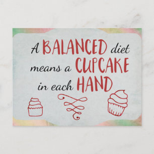 ausgewogenes Thema Ernährung Cupcake Postkarte