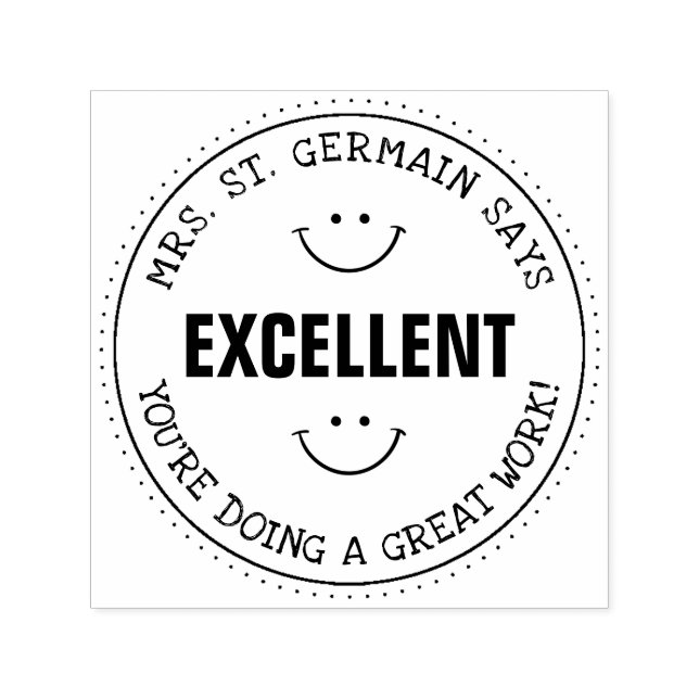 Ausgezeichnet | Personalisierte Lehrkräfte Permastempel (Design)