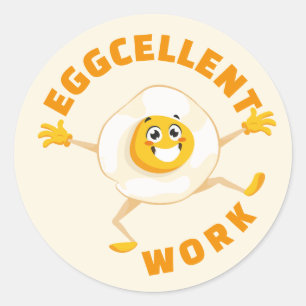 Ausgezeichnete Arbeit Ausgezeichnete Egg Fun Food  Runder Aufkleber
