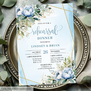 Ausgezeichnete Dusty Blue Eucalyptus Dinner Einlad Einladung