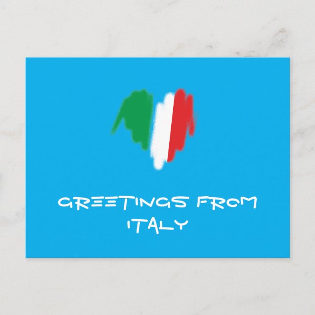 Ausgezeichnete Flag Italienische Farben Graffiti H Postkarte (Vorderseite)
