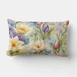 Ausgezeichnete Frühlingsblumen aus Pastel. Malerei Lendenkissen