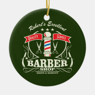 Ausgezeichneter Barber Shop Styist Shave Green Keramik Ornament