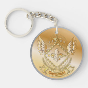 Ausgezeichneter Gold Silver Award Personalisierter Schlüsselanhänger