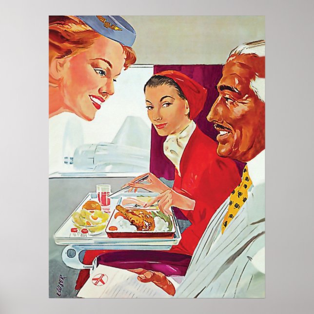 Ausgezeichneter Service im Flugzeug Poster (Vorne)