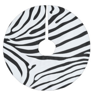 Ausgezeichneter Zebra-Druck in Schwarz und Weiß Polyester Weihnachtsbaumdecke