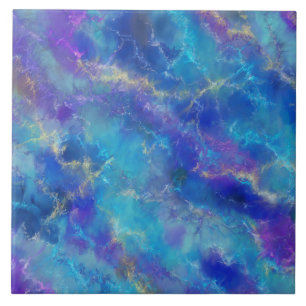 Ausgezeichnetes blaues, Lila und goldenes Marmormu Fliese