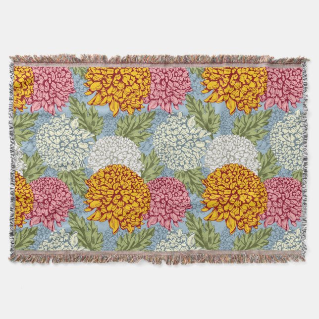 Ausgezeichnetes Muster mit Chrysanthemen Decke (Vorderseite)