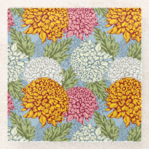 Ausgezeichnetes Muster mit Chrysanthemen Glasuntersetzer