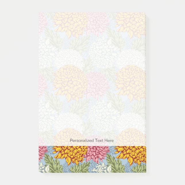 Ausgezeichnetes Muster mit Chrysanthemen Post-it Klebezettel (Vorderseite)