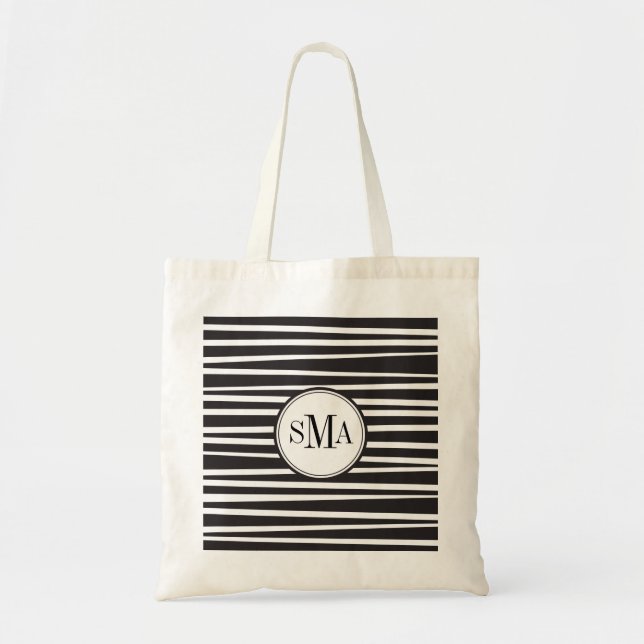 Ausgleich Stripes Monogramm-personalisierte Tasche (Vorne)