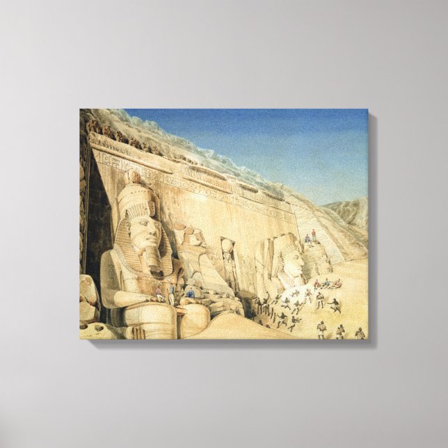 Ausgrabung des Großen Tempels der Ramses II, Leinwanddruck (Vorderseite)