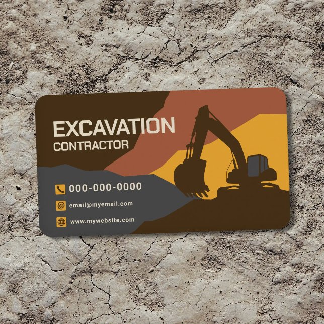 Ausgrabungsunternehmer Visitenkarte (Excavation Contractor Business Card)