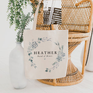 AUSHA Elegant Dusty Blue Florale Brautjungfer Hoch Tragetasche