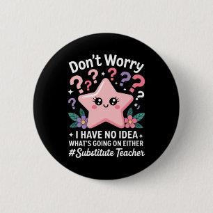 Aushilfslehrer Kawaii Button