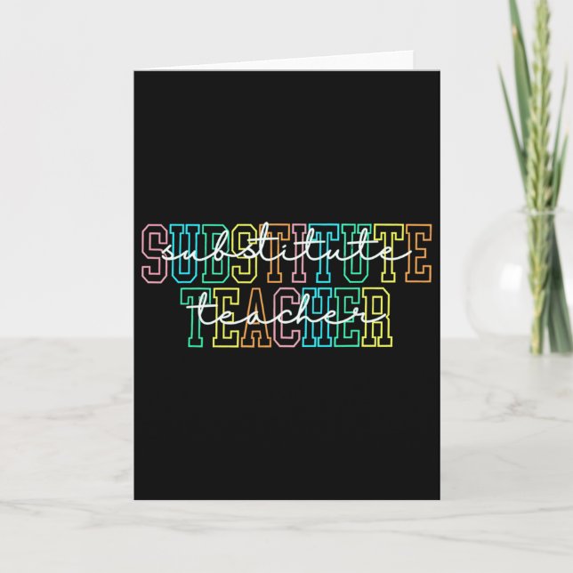 Aushilfslehrer Lehrer Dankeschön Geschenk Aushilfs Karte (Vorderseite)