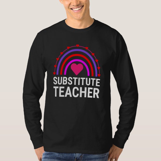 Aushilfslehrer Regenbogen Niedliche Lehrer T-Shirt (Vorderseite)