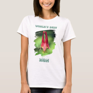 Aushorse Beste Mama Columbine-Blume T-Shirt