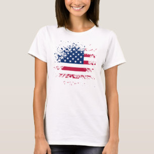 Auslader Frau Leertaste BASIC die USA Flag T-Shirt