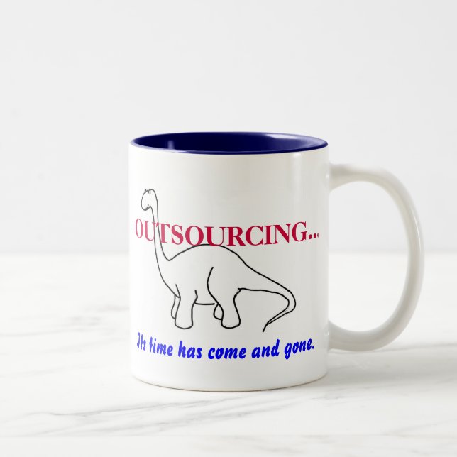 AUSLAGERUNG…, Dinosaurierbecher Zweifarbige Tasse (Rechts)